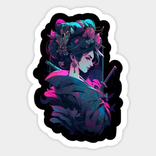 Geisha Samurai Sticker